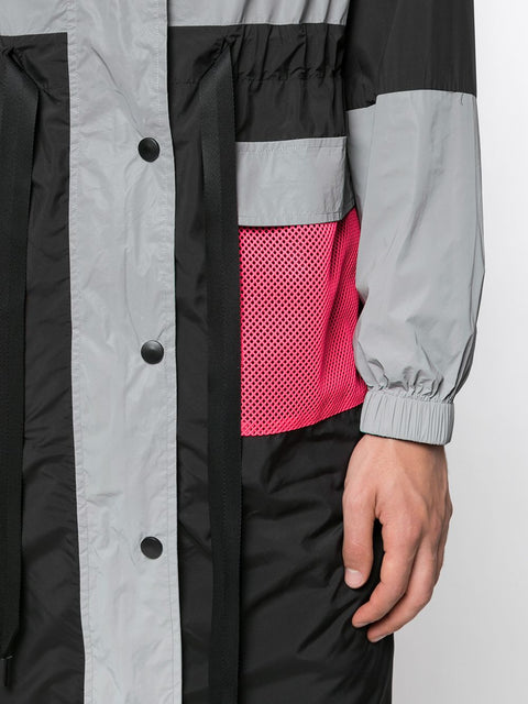 EXTENDED MESH BACK PARKA (BLACK/DARK GREY/HOT PINK)