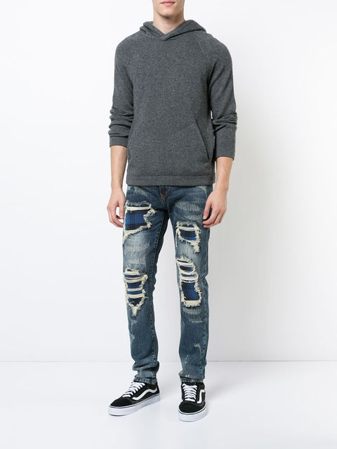 SOTTO COPERTURA BLUE/BLUE PLAID JEANS