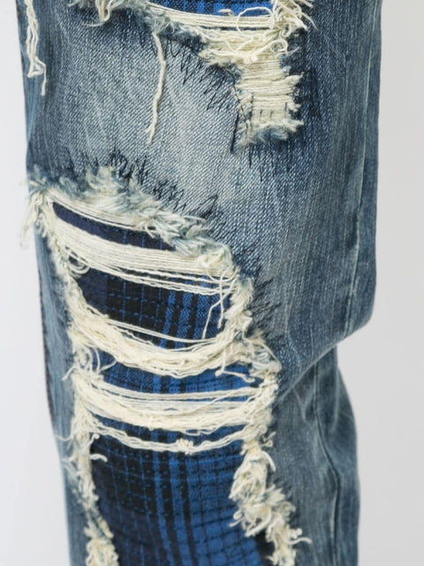 SOTTO COPERTURA BLUE/BLUE PLAID JEANS