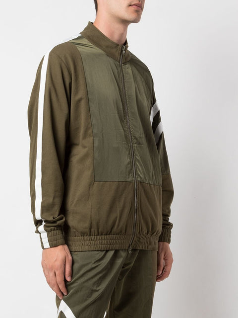 BLOCKED JACKET (ARMY GREEN/WHITE)