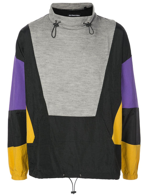 COLOR BLOCKED PULLOVER JACKET (LIGHT GREY/YELLOW/PURPLE/BLACK)