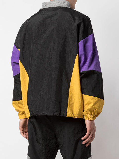 COLOR BLOCKED PULLOVER JACKET (LIGHT GREY/YELLOW/PURPLE/BLACK)