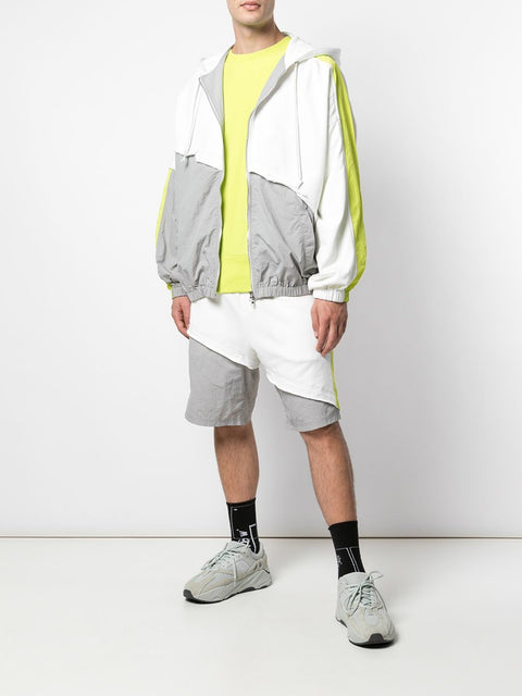 TERRY MIX COLOR BLOCK JACKET (WHITE/GREY/LIME)