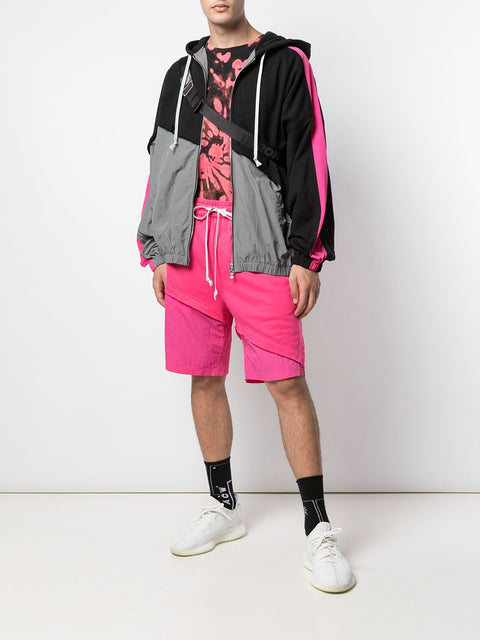 TERRY MIX COLOR BLOCK JACKET (BLACK/DARK GREY/HOT PINK)