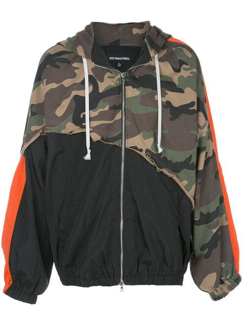 TERRY MIX COLOR BLOCK JACKET (CAMO/BLACK/ORANGE)