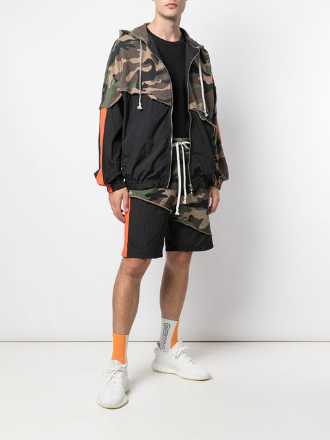 TERRY MIX COLOR BLOCK JACKET (CAMO/BLACK/ORANGE)