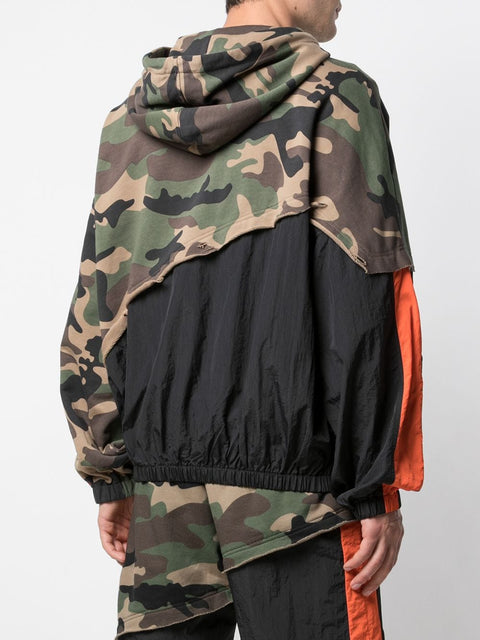 TERRY MIX COLOR BLOCK JACKET (CAMO/BLACK/ORANGE)