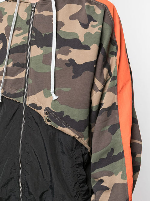 TERRY MIX COLOR BLOCK JACKET (CAMO/BLACK/ORANGE)