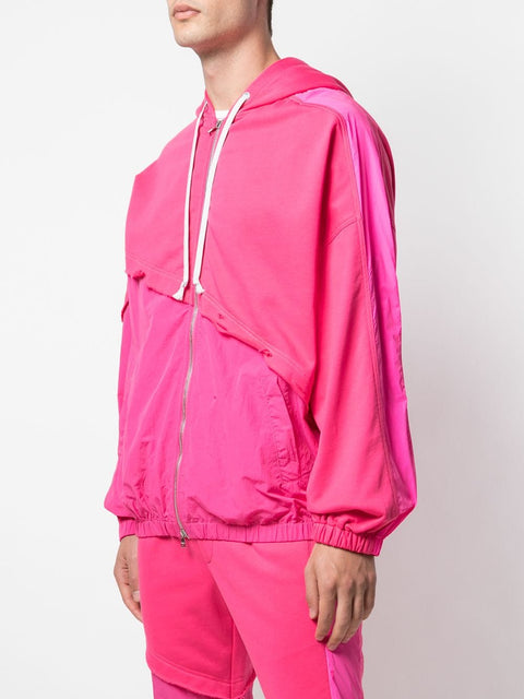 TERRY MIX COLOR BLOCK JACKET (HOT PINK)