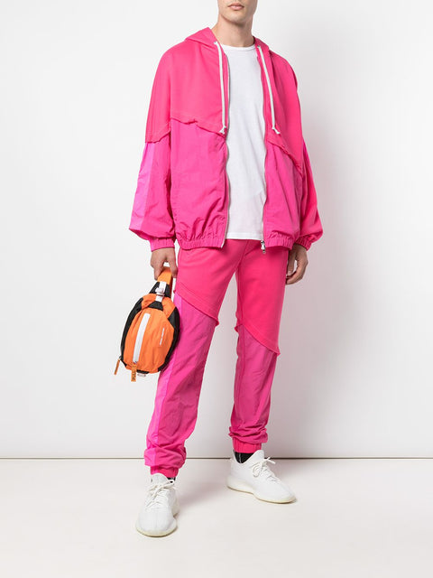 TERRY MIX COLOR BLOCK JACKET (HOT PINK)