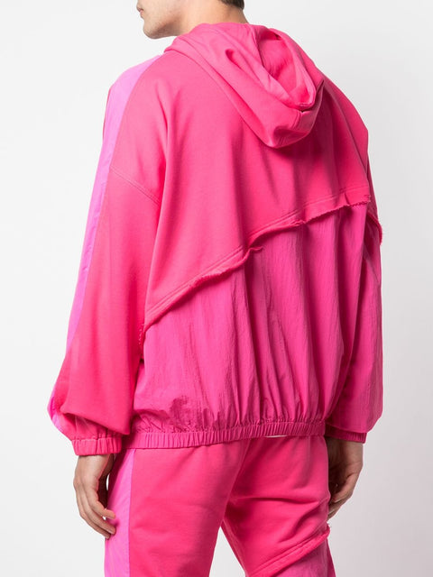 TERRY MIX COLOR BLOCK JACKET (HOT PINK)