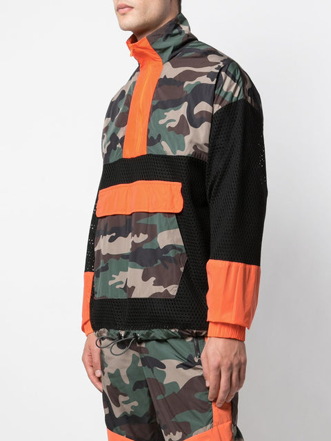 MESH MIX ANORAK (CAMO/BLACK/ORANGE)