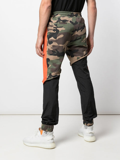 TERRY MIX COLOR BLOCK JOGGER (CAMO/BLACK/ORANGE)