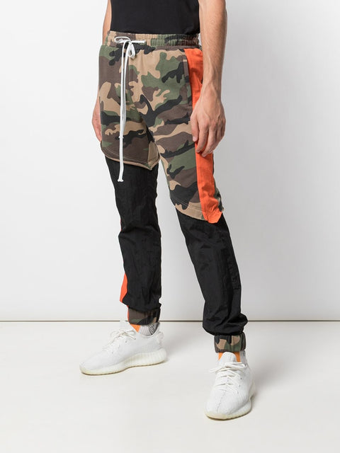 TERRY MIX COLOR BLOCK JOGGER (CAMO/BLACK/ORANGE)