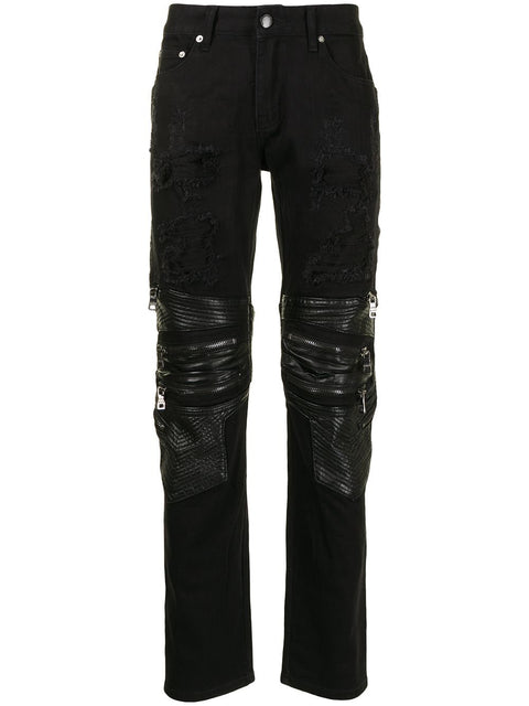 YORKED BIKER JEANS