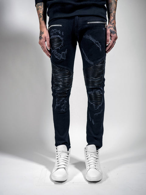 FERDINAND BIKER JEANS (BLACK)