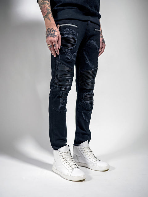 FERDINAND BIKER JEANS (BLACK)