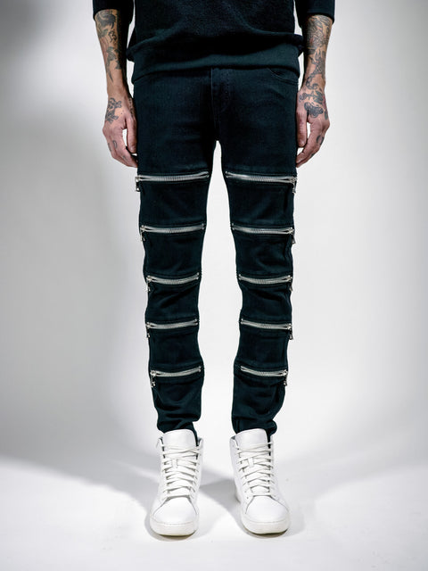 MAARAVI ZIPPER JEANS (BLACK)