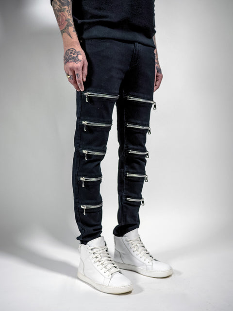 MAARAVI ZIPPER JEANS (BLACK)